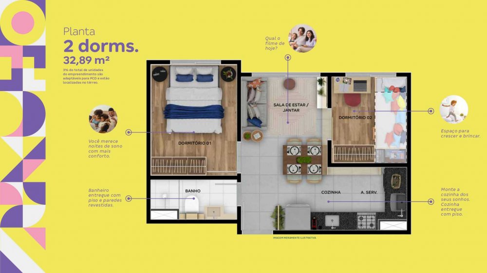 2 dormitórios na ZL